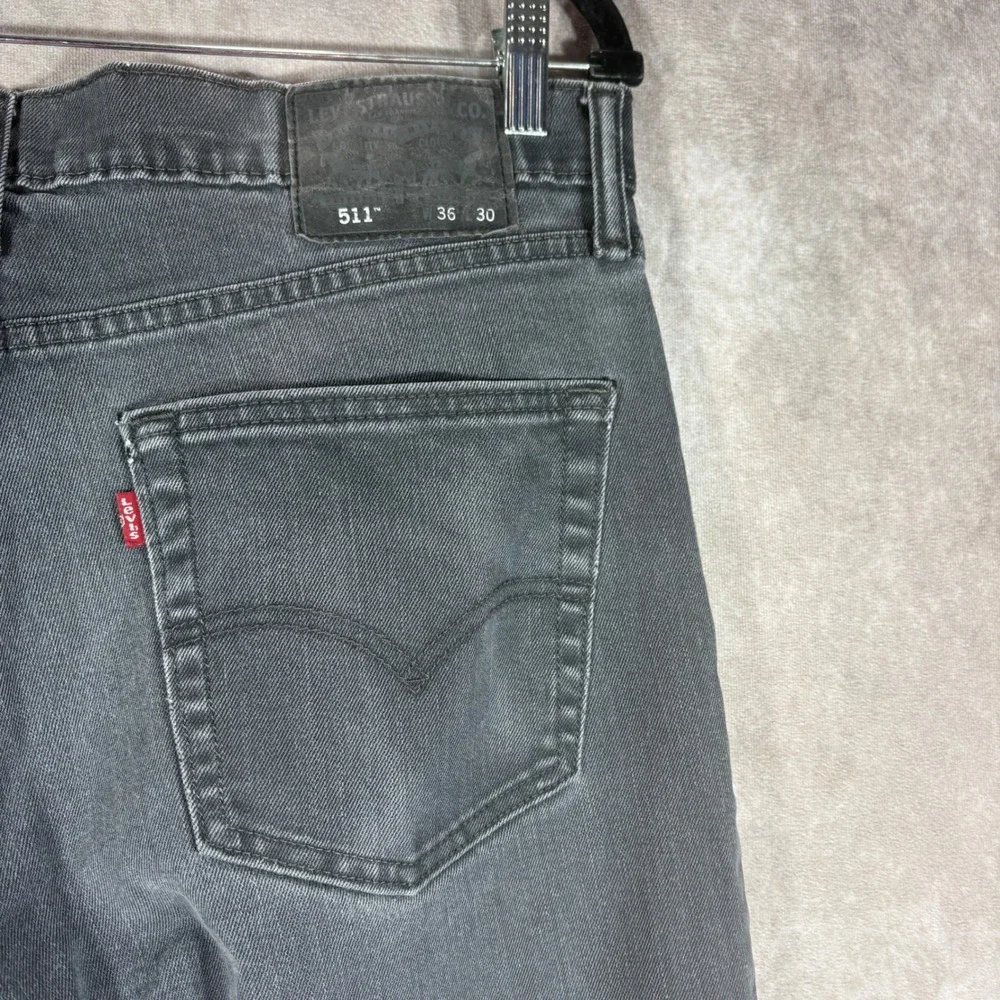 Levi's Jeans Mens Size 36x30 Gray 511 Slim Fit Stretch Denim Casual Everyday